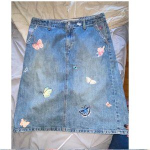 90s Gap Butterfly Demin Midi Skirt